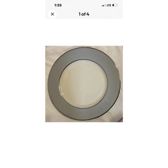5 Flintridge Brookmere 10 5/8" Dinner Plates Gray Rim w/Platinum Trim - USA - Picture 2 of 8